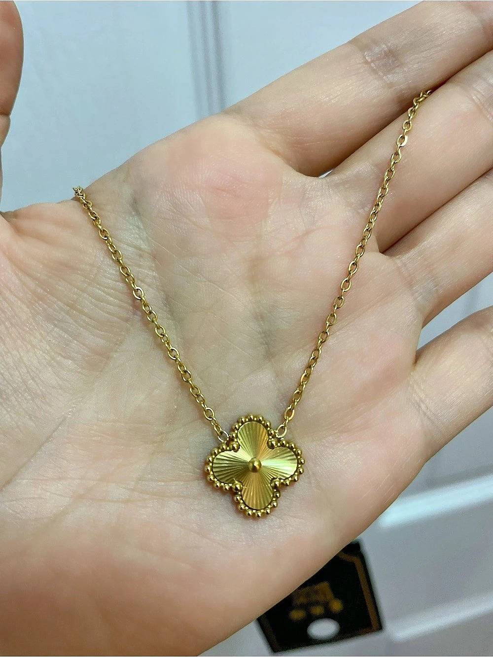 Gold-Tone Floral Pendant Necklace